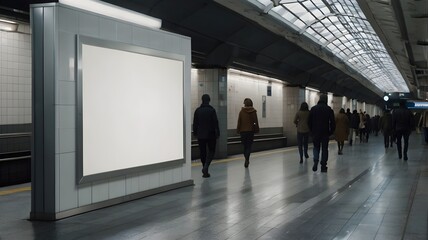 BLANK BILLBOARD AT TRAIN STATION