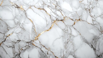White Marble with Golden Veins Luxurious Texture Background