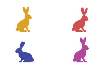 Rabbit Silhouette Vector Set – Bunny Icons in Various Poses