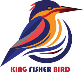 King Fisher bird logo icon vector .