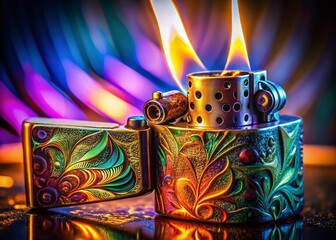 Close-up of a Traditional Mechero Lighter, Rule of Thirds Composition