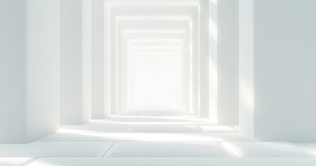 Minimalistic White Geometric Background Soft Lighting High Contrast Symmetry Calming Visual Effect