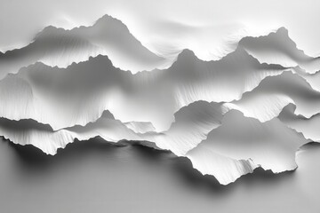 torn paper strips layered on a white surface creating a dynamic line effect with shadows for depth the clean background enhances the visual simplicity