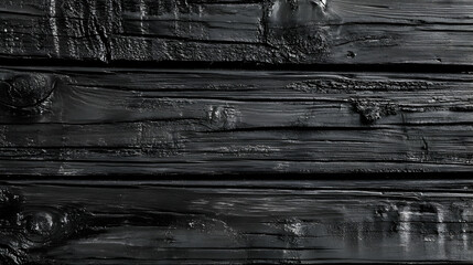 Black charred wood planks background, rustic texture, interior design