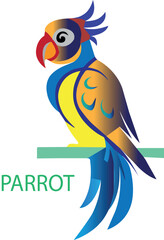 Parrot Bird logo icon vector .