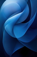 Abstract blue layered curves and circle shapes in modern geometric design illustration