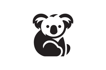 Obraz premium koala black color vector silhouette illustration isolated in white background