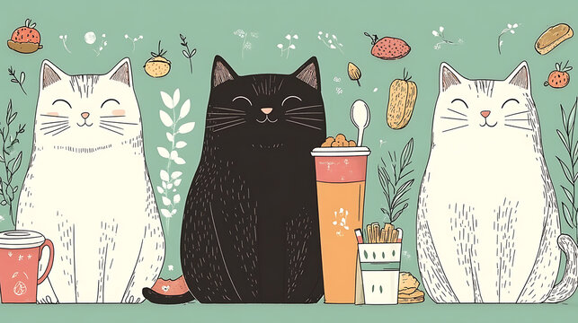 pet cat in illustrator drawing - Powered by Adobe