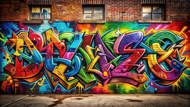 Fototapeta Colorful Graffiti Alphabet Letters, Street Art Font, Urban Style ABC, Hand-Painted Typography, Bold Graffiti Letters