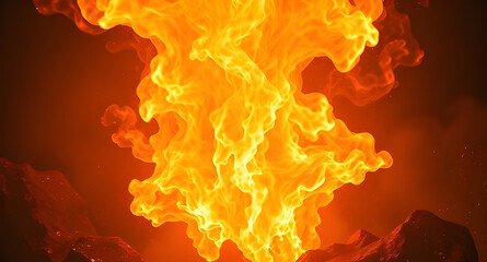 Fiery Inferno: A mesmerizing abstract image of a blazing inferno, with incandescent flames swirling and dancing in an ethereal dance of heat and light.  The flames are captured in motion.