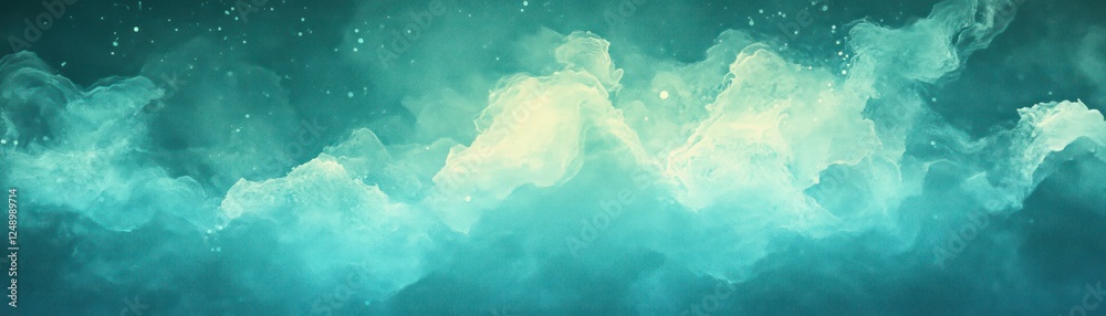 Poster serene underwater watercolor abstract background pattern in teal aqua grunge texture design