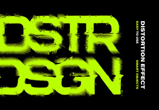 Distorted Machine Photoshop Effect Mockup