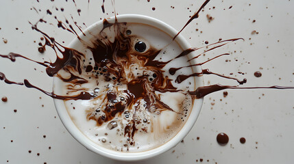 Fototapeta premium with foam that naturally formed into a floral-like shape, surprising both the barista and the customer 