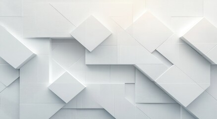 Fototapeta premium Minimalist White Geometric Background with Soft Lighting and Subtle Shadows