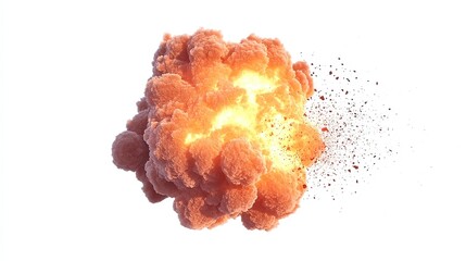 Obraz premium Missile Strike Impact, a powerful depiction of destruction and chaos, showcasing the moment of explosion with debris and smoke, emphasizing the intensity of conflict and devastation.