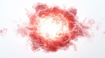 Fototapeta premium Supernova Energy Burst, A vibrant depiction of a distant star's explosive transformation, radiating intense energy against a clean white backdrop, symbolizing cosmic phenomena.