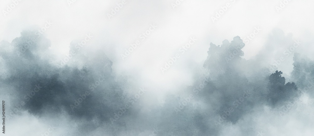 Poster abstract watercolor painting grey background with soft textured clouds and hazy light vintage design