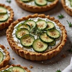 Cucumber Tarts: Savory, delicious tarts topped with fresh cucumbers and herbs. Perfect for brunch or a light snack.