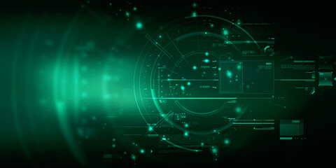 2d illustration Abstract futuristic electronic circuit technology background