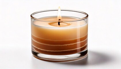 Warm glow of a scented glass candle