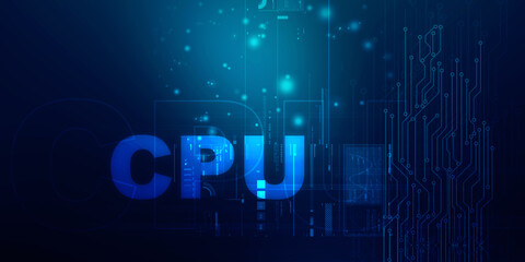 2d illustration Central Processing Unit

