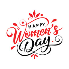 Happy women's day text vector for t-shirt design.