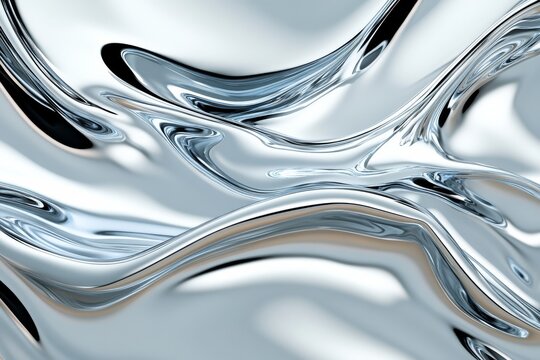 A background with silver waves. Generative AI