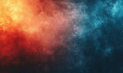 Fototapeta premium Cosmic Nebula: Fiery Red and Icy Blue Abstract Background 