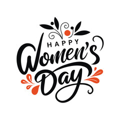 Happy women's day text vector for t-shirt design.