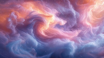 Obraz premium Abstract swirling nebula, cosmic colors, space background, design element