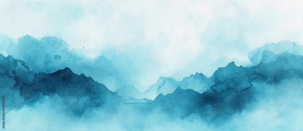 Poster abstract blue watercolor background with gradient and textures soft lighting and distressed effects
