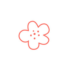 blooming flower line element
