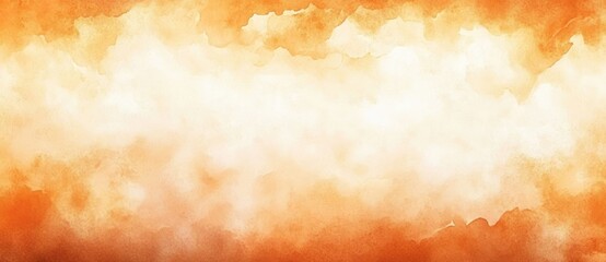 Obraz premium Watercolor Background in Orange and White with Distressed Grunge Border for Fall and Halloween