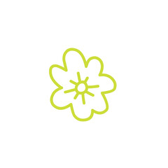 blooming flower line element