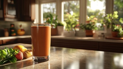 Creating Homemade Chocolate Milk Professional Photo Kitchen Environment Beverage Focus Natural Lighting Realist Style