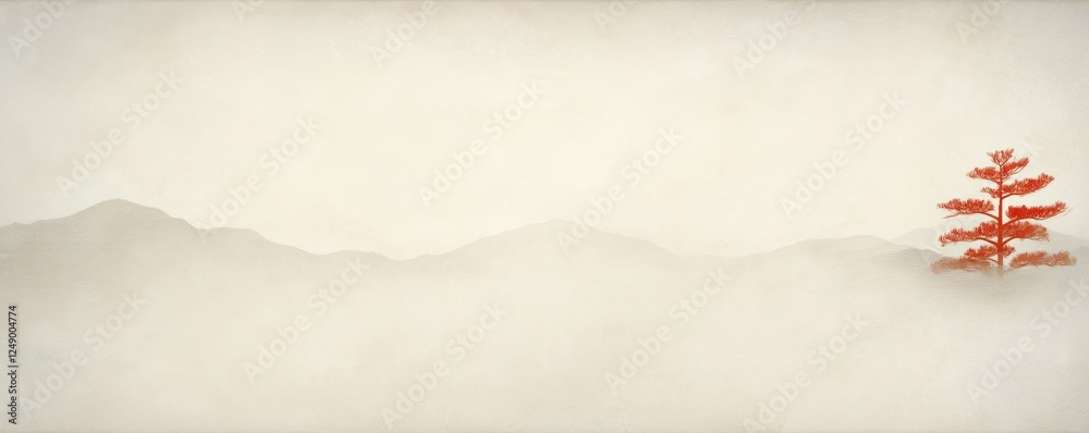 Poster minimalist abstract artwork cream background zen art diffused light serenity