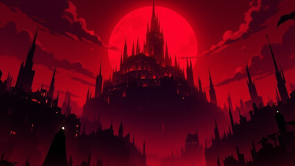 Naklejka premium anime wallpaper abstract illustration background..