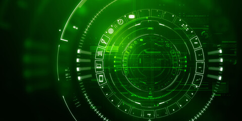 Obraz premium 2d illustration Abstract futuristic electronic circuit technology background