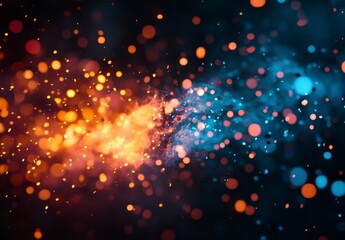 Fototapeta premium Vibrant Abstract Background with Glowing Particles and Bright Light