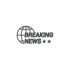 vector design world breaking news logotype.