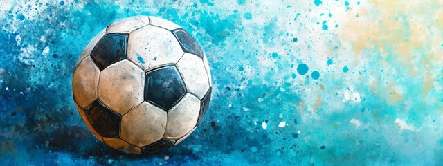 Soccer ball watercolor splash background design