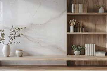 Luxe office interior marble wall backdrop for online meetings