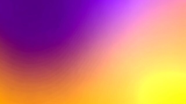 Abstract smooth yellow and purple tones color gradient background with noise. Abstract dynamic blurred grainy gradient banner background texture. Digital grain soft noise retro effect video.