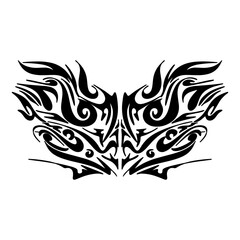 A symmetrical tribal tattoo design, perfect for adding a touch of edgy style to your projects