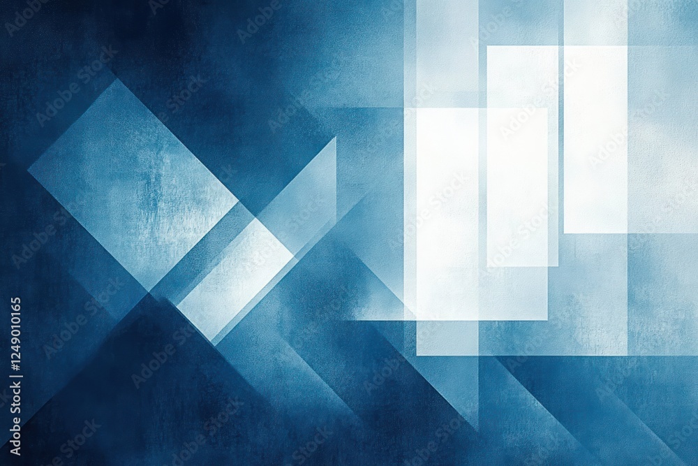 Aufkleber Blue Abstract Geometric Shapes Background Pattern with Texture and Modern Design Elements in Soft Light