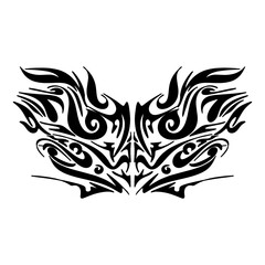 A symmetrical tribal tattoo design, perfect for adding a touch of edgy style to your projects
