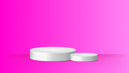 Minimalist White Podium on Vibrant Green Background for Product Display