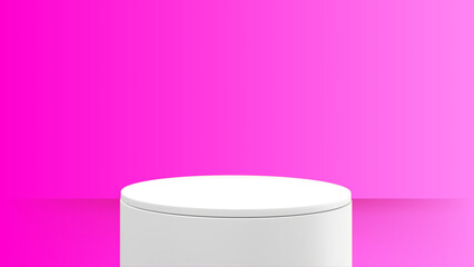 Minimalist White Podium on Vibrant Green Background for Product Display