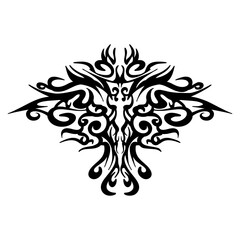 A symmetrical tribal tattoo design, perfect for adding a touch of edgy style to your projects