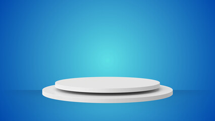 Minimalist White Podium on Vibrant Green Background for Product Display